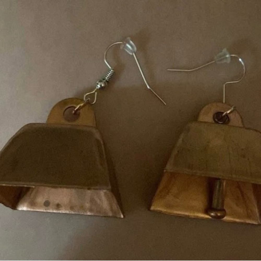Handmade Cow Bell Earrings